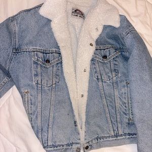 LEVIS VINTAGE JEAN FUR VEST OVERSIZED